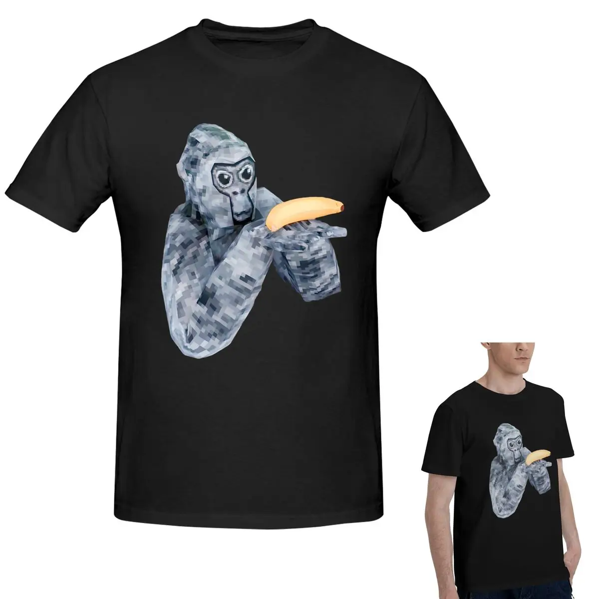 

100% Cotton Here Banana Gorilla Tag Banana Delivery T-Shirt Men's Fashion Oversized T Shirt Men Round Neck Summer Shirts Tops