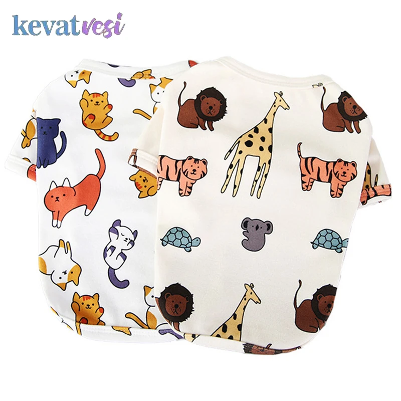 

Spring Summer Thin Dog Clothes for Small Medium Dogs Cute Cartoon Print Puppy Vest Breathable Pet Clothes Chihuahua Clothing