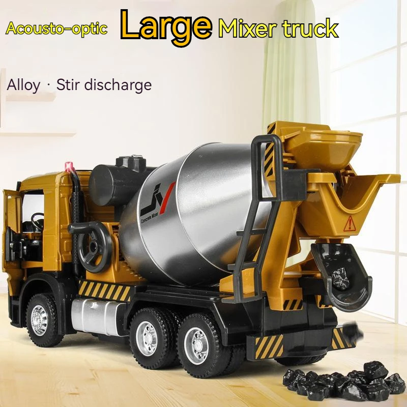 1/30 Alloy Mixer Truck Toy Car for Children Concrete Cement Truck Boy Toys Engineering Vehicle Model Set Gift Engineering Truck