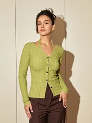 AEL Lady Hollow-out design sweater Cardigan autumn new thin sweater with a top commuter slim sweater