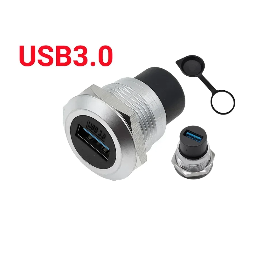 1Pcs Metall Runde Buchse Modul D Typ RJ45 Gerade Durch Netzwerk USB 2,0 USB 3,0 Stecker Panel Montage HDMI CAT6
