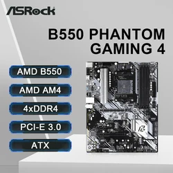 ASRock B550 PRO4 Motherboard AM4 Socket DDR4 4733MHz 128GB PCI-E 4.0 NVME M.2 SATA III Support Ryzen 5 5600 5600G R7 5700X3D CPU