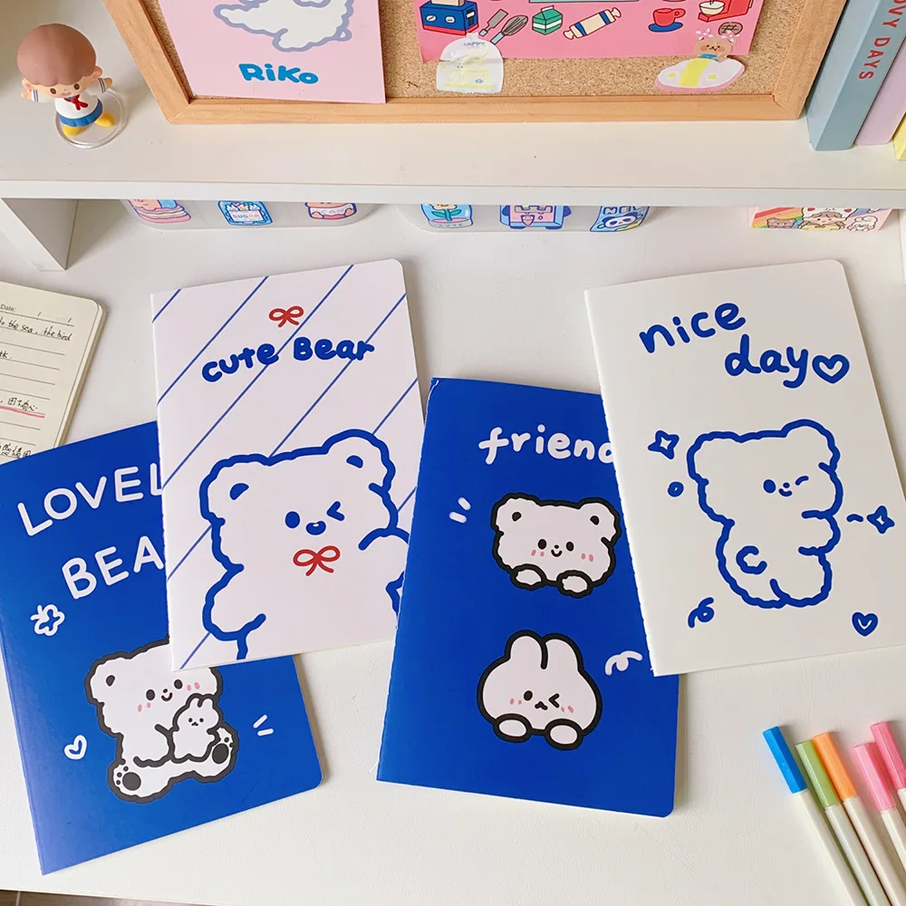 Notebook A5 Student Stationery Kawaii Cute Cartoon Bear Christmas Practice Note Planner Journal Memos Diary Notepad Notebook