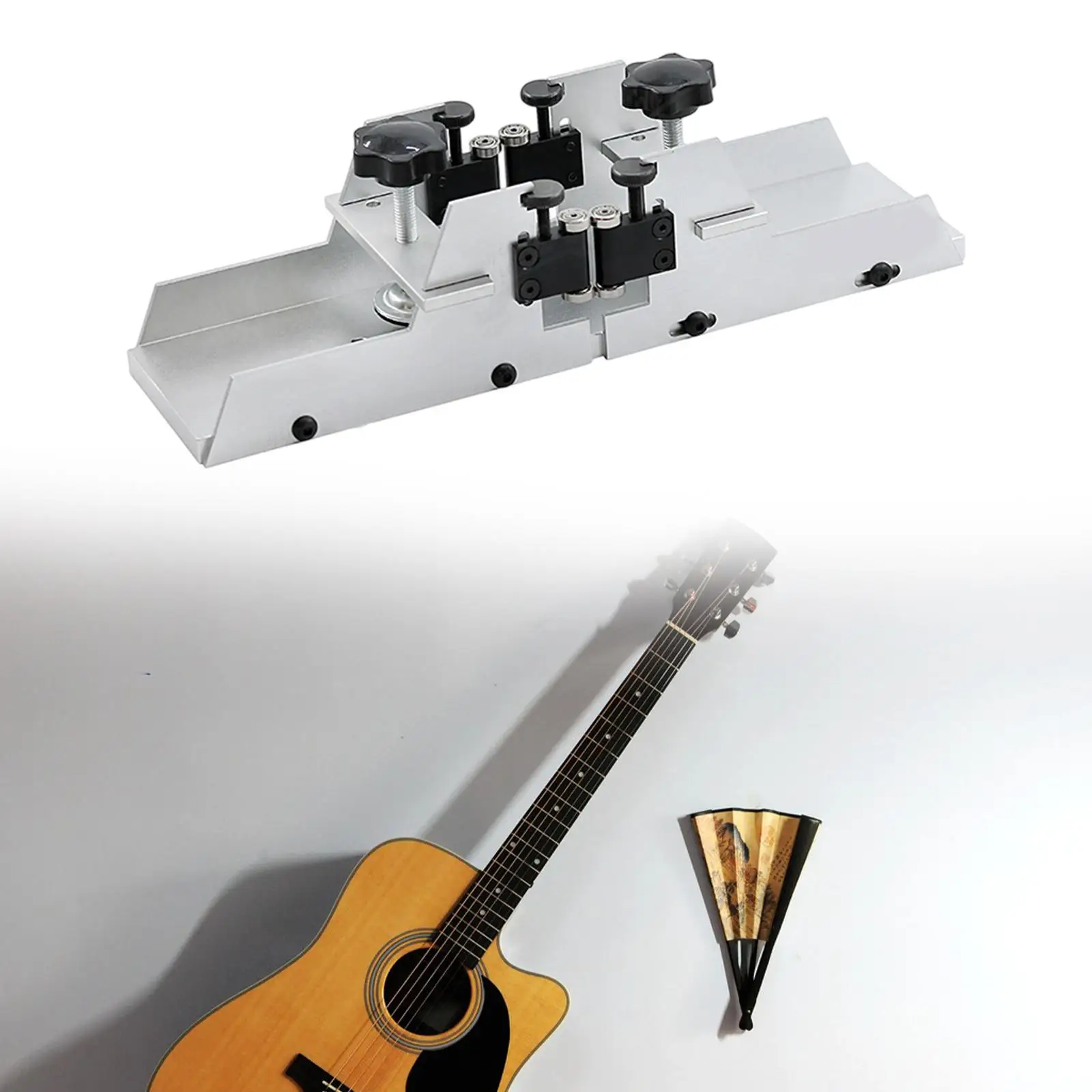 

Fingerboard Fret Slot Tool Holder Aluminum Alloy Mitre Box Guitar Accessories for Luthier Crafting and Repair