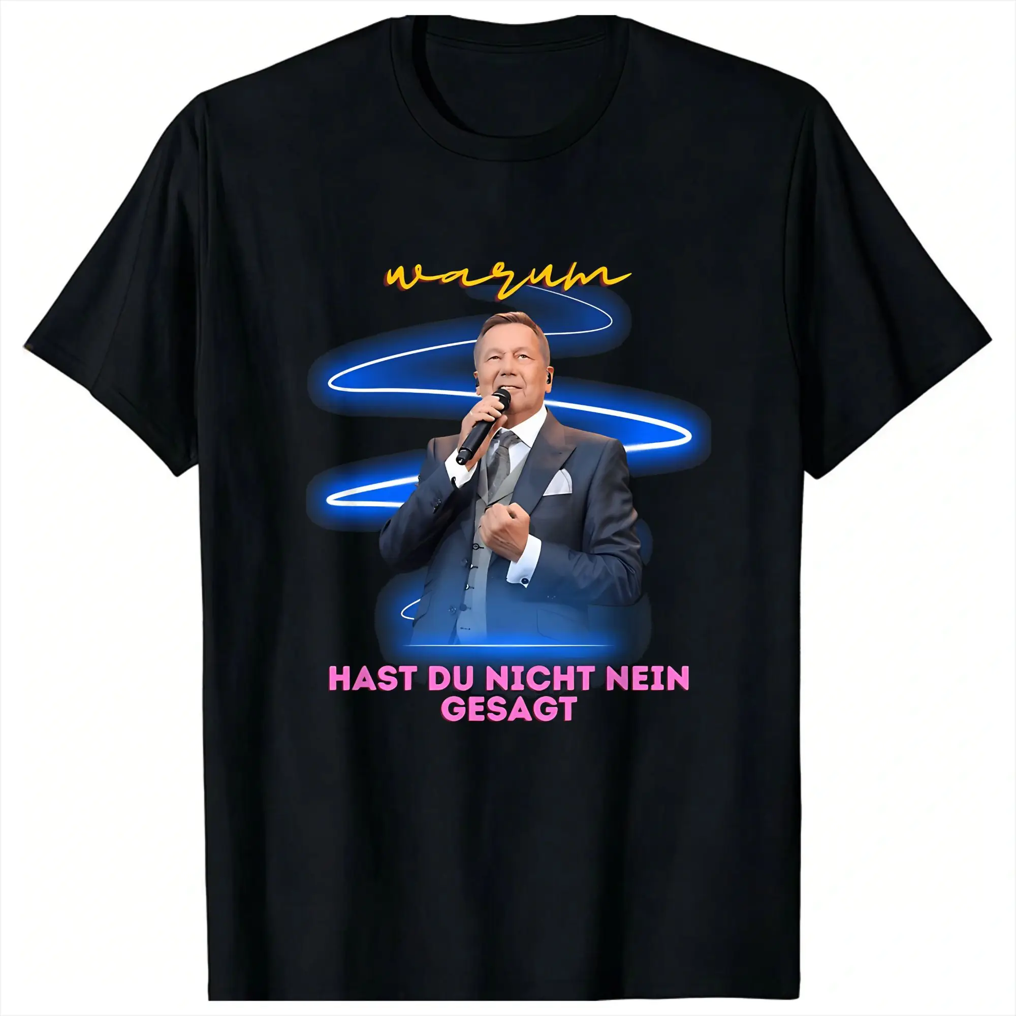 roland kaiser eurovisions 2026 Men T Shirt  Humorous Tee Shirt Short Sleeve Round Neck T-Shirt Cotton Printed Clothes