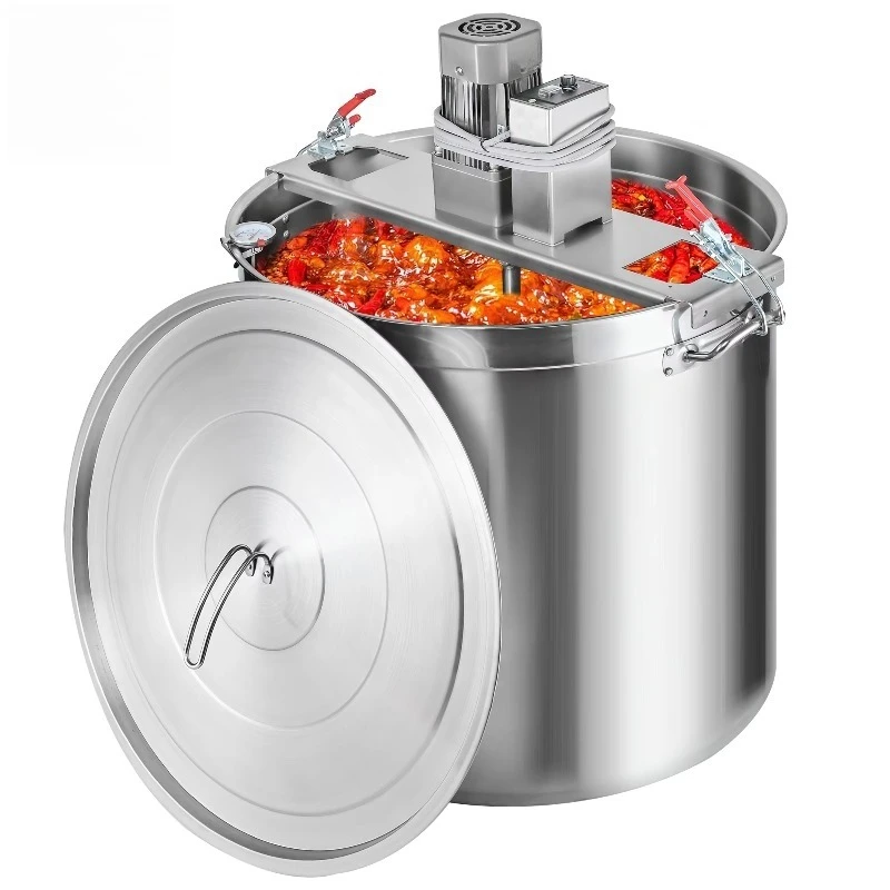 Automatic Commercial Food Electric Mixer Oil Pepper Chili Tomato  Sugar Sauce Jam Soup Hot Pot Stirring Cooking Machine