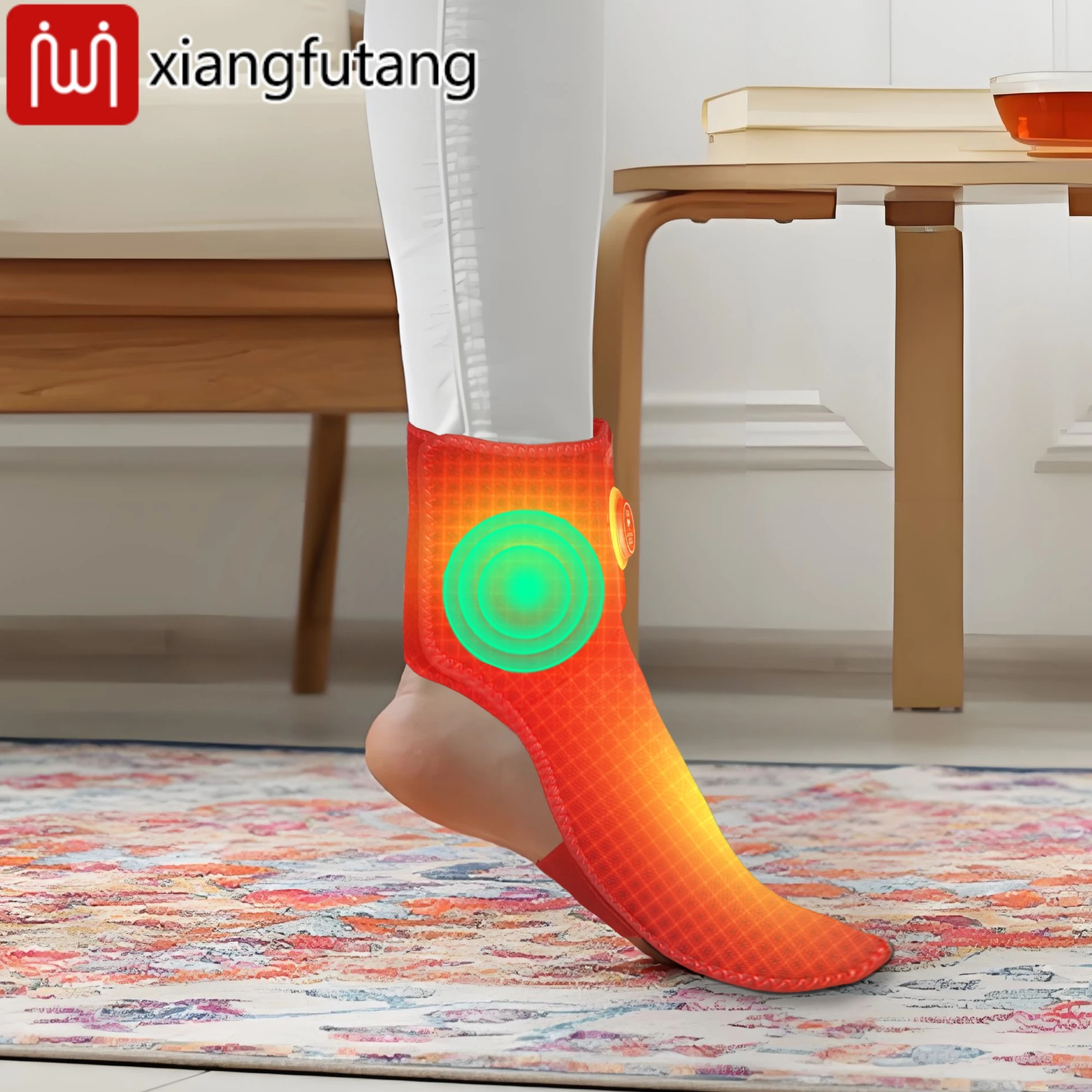 

Ankle Heating Pad Foot Vibration Massager 3 Temperature Levels Electric Heated Foot Wrap for Plantar Fasciitis Relief