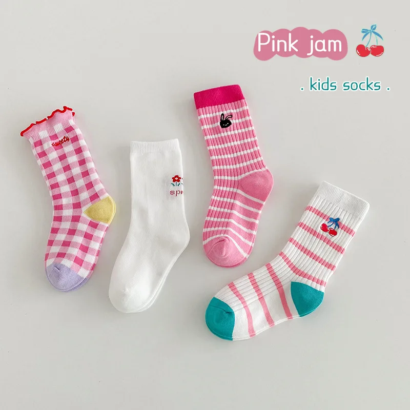 Children Socks 3-12T Girls Fancy Lace Calf Socks Spring Autumn Cotton Socks Baby Boys Sport Sock