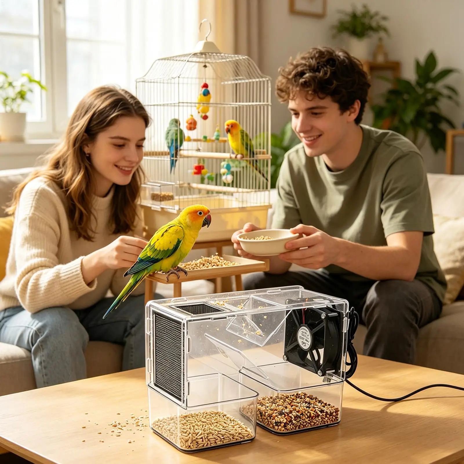 Bird Feed Blown Shell Splitter Clear Window Birdkeeping Equipment Shell Remover Bird Feed Blown Machine For Enthusiasts