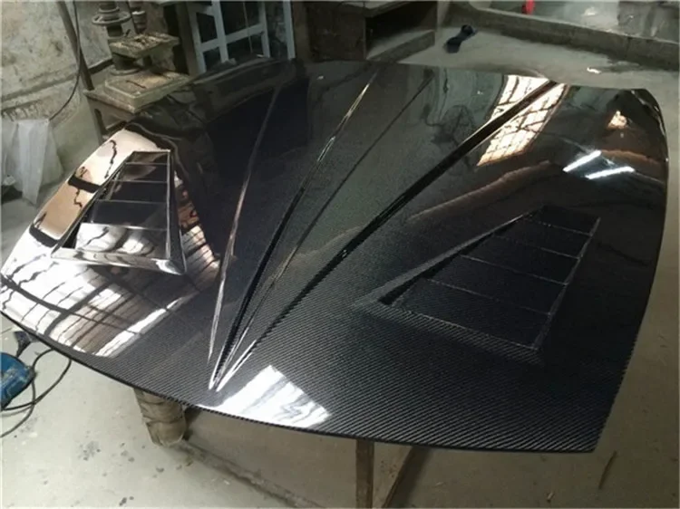 ACCESSORI CAPPUCCIA PER MACCHINA A ANTERIORE AUTO CARBONIO STILE NERO LUCE CAPPUCCIA BONNETE IN FIBRA DI CARBONIO