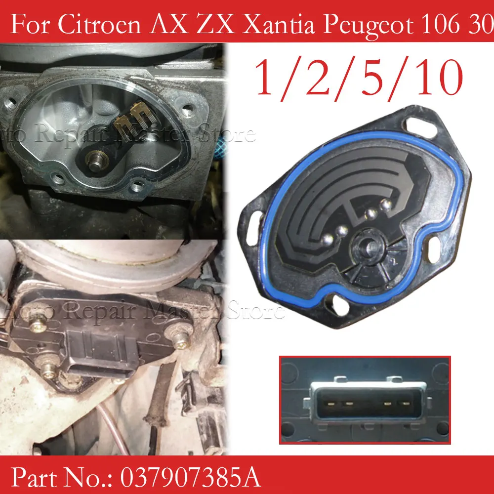 

Датчик положения дроссельной заслонки для Fiat Tipo Punto Renault Lancia Citroen Peugeot VW Golf MK3 1,6 1,8 3436020406 TPS 037907385A