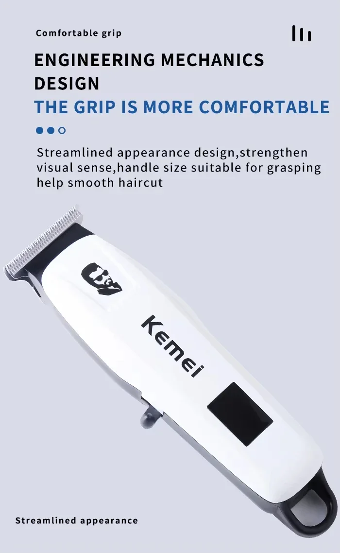 Kemei KM-PG809A KM-PG232 LCD USB Lade Haarschneidemaschine Einstellbare Professionelle Schneidemaschine KM-3382 Rasierer Trimmer für Männer – Detail 16
