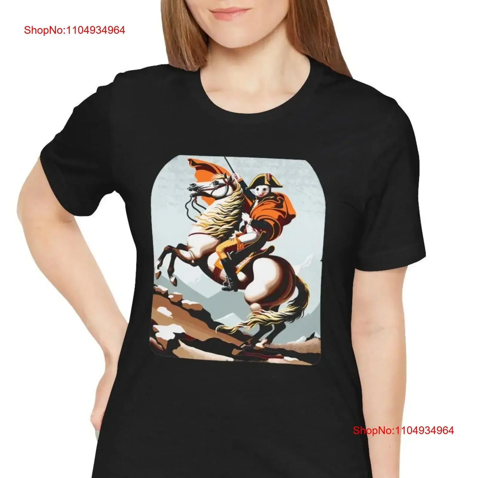 

Possum Crossing the Alps T Shirt Funny Napoleon Parody Historical Art with a Twist Quirky Wildlife Design Riding Horse vintage