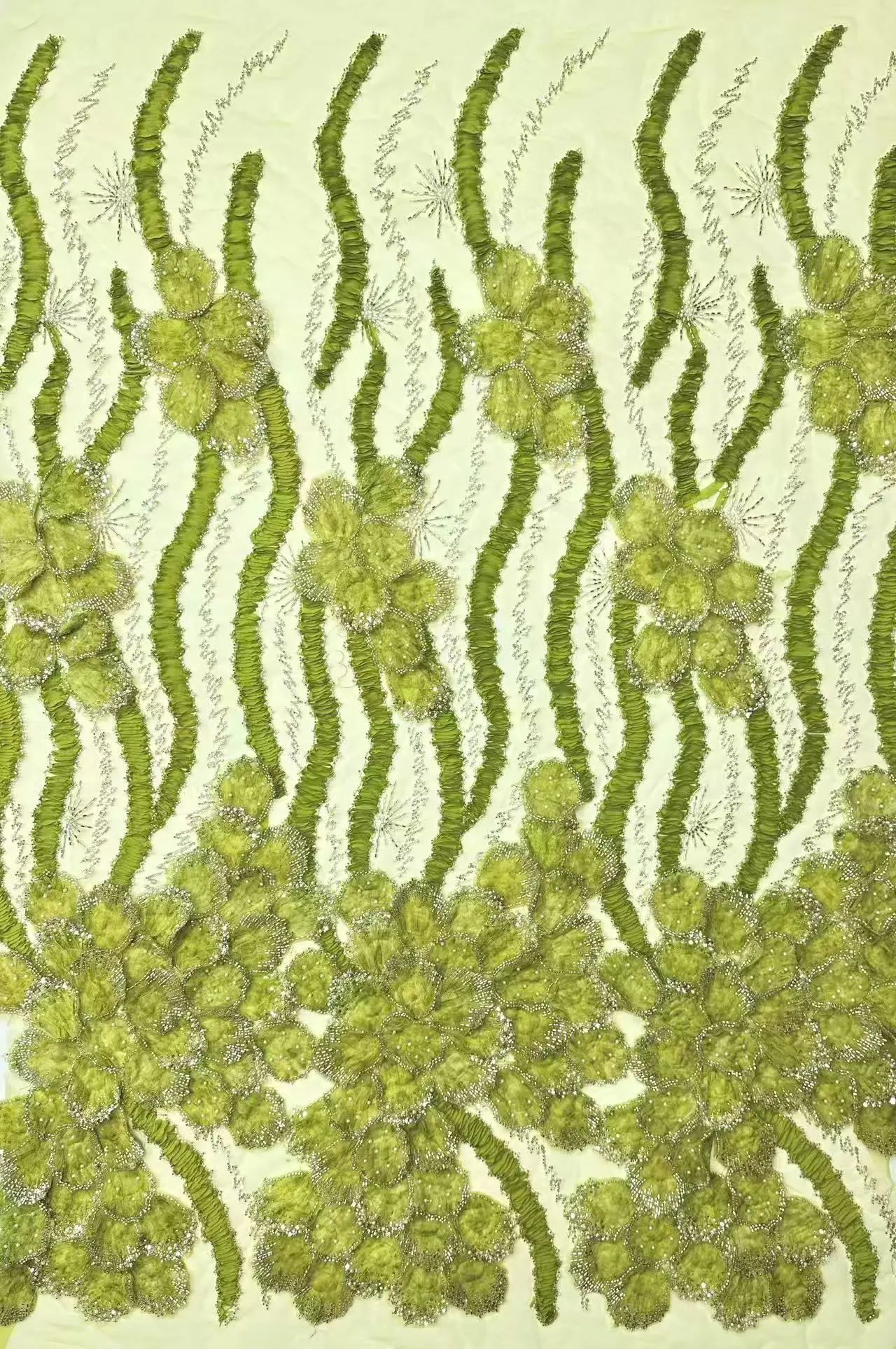 

High Quality, African Nigerian Sequins Embroidery Tulle Lace Fabric, Sewing , Beads Stone Prom Dresses, 5Yards, 2026 DP0517