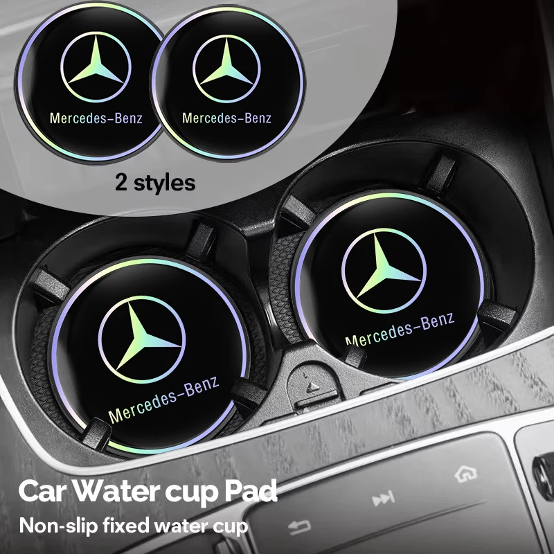 2 قطعة سيارة الملونة كأس الماء وسادة الداخلية اكسسوارات لمرسيدس بنز AMG W206 W204 W205 W212 W213 W221 W222 W223 W251 W464