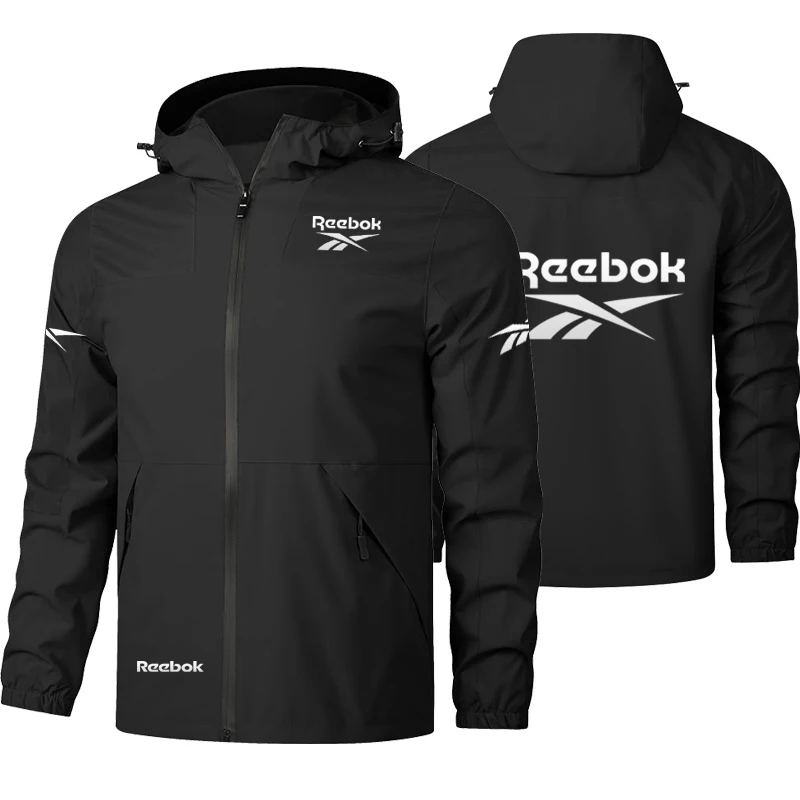 Chaqueta Bicolor con Parche del Logotipo de Reebok - Chaqueta Ligera Impermeable y Cortavientos para Hombre/Mujer, Primavera/Otoño - Ocio al Aire Libre