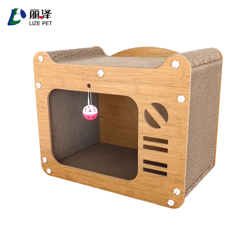 LIZE PET OEM/ODM Cat Scratcher Board with Catnip House Wholesale Classic Corrugated Paper Nest Furniture Carton Packing