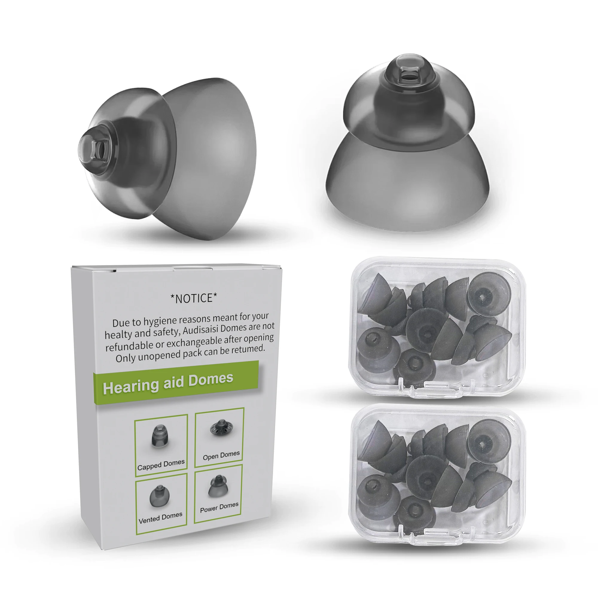 Hearing Aid Domes for Phonak Replacements, Hearing Aid Domes 2 Packs (20 Domes), for Phonak Hearing Aid Accessories S/M/L