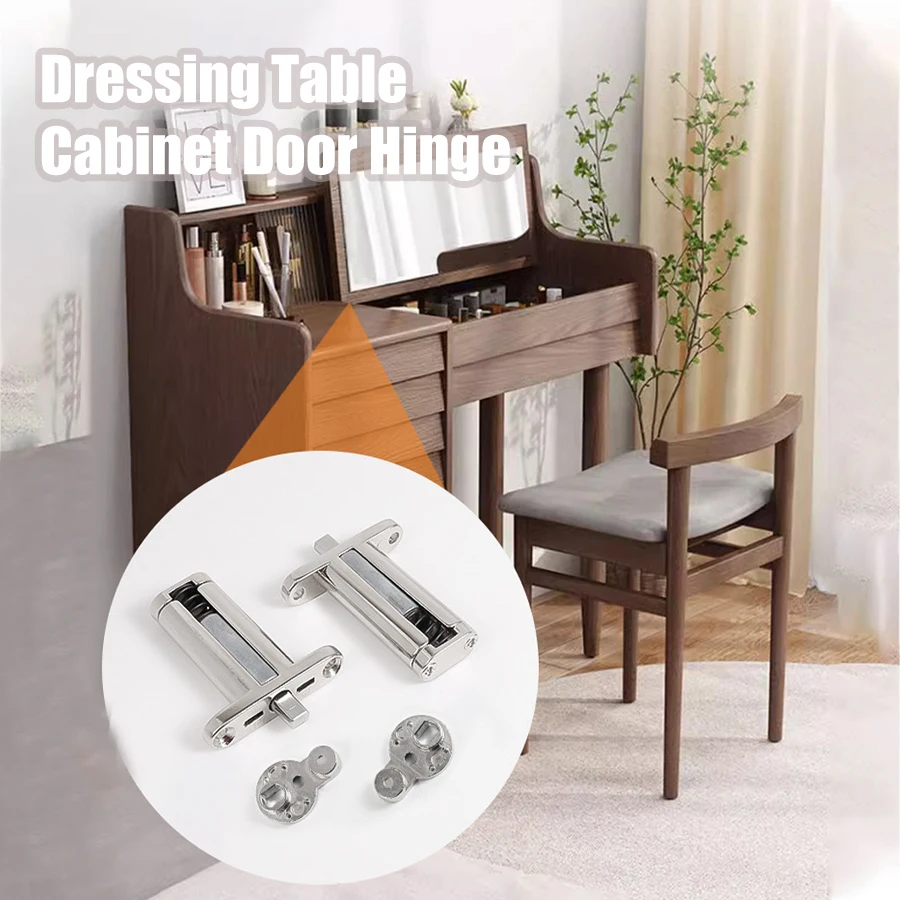 

Dressing Table Cabinet Door Hinge Hidden Dresser Hinge Flip Down Cover Plate Rotation Shaft Mute Buffer Door Hinge Accessories