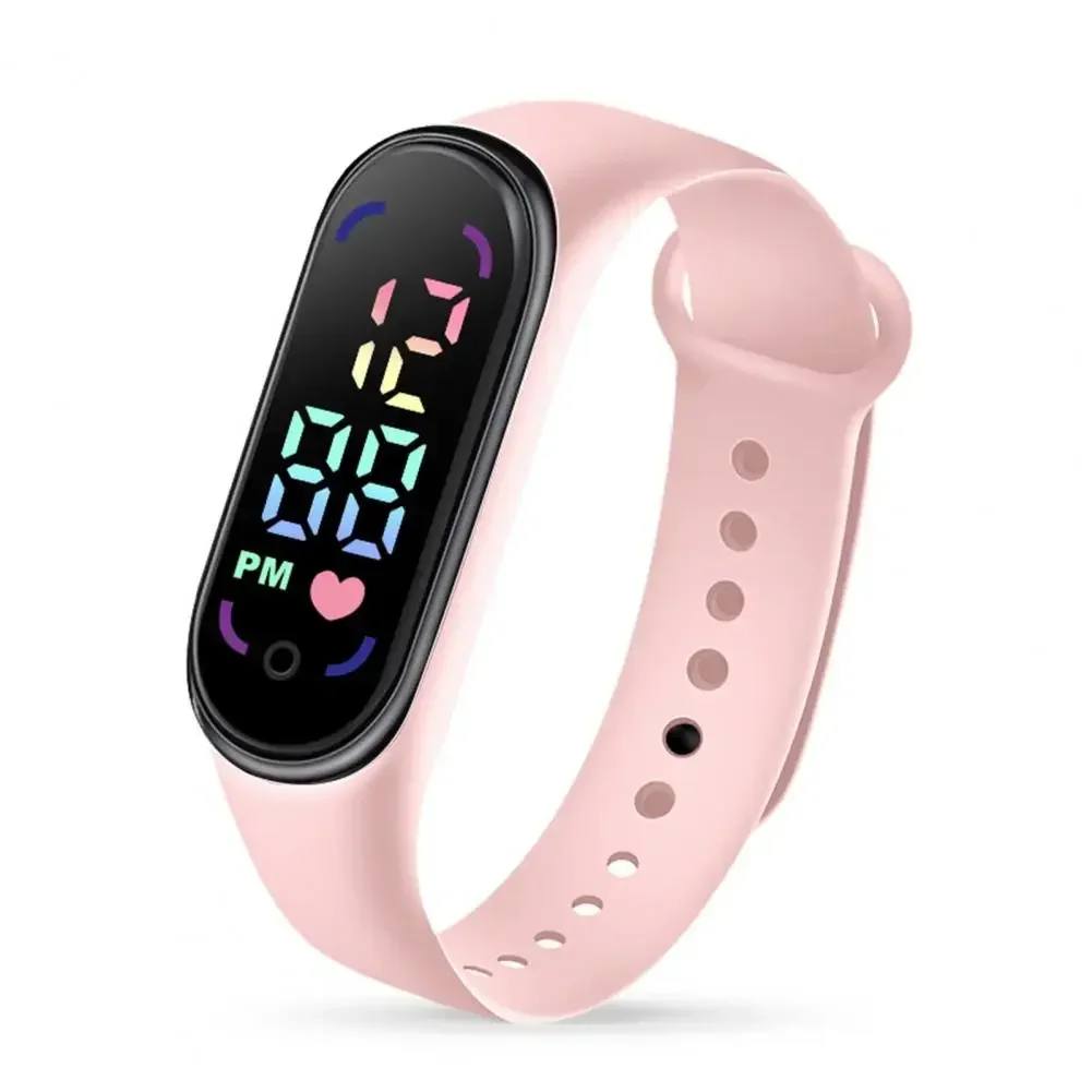 Student Child‘s Electronic Watch Fashion Waterproof Sports Bracelet with LED Display Adjustable Silicone Strap Digital Watch Kid