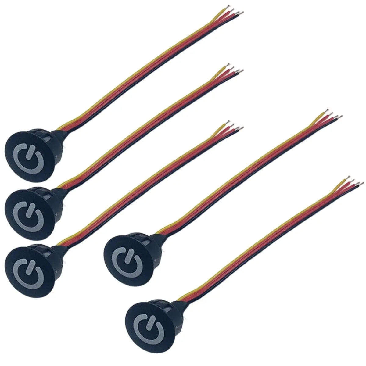 A14M 5Pack Dimmable Touch Sensor Button Home Switch Controller for DC3.7-24V Closet Corridor LED Strip Light Switch 16T