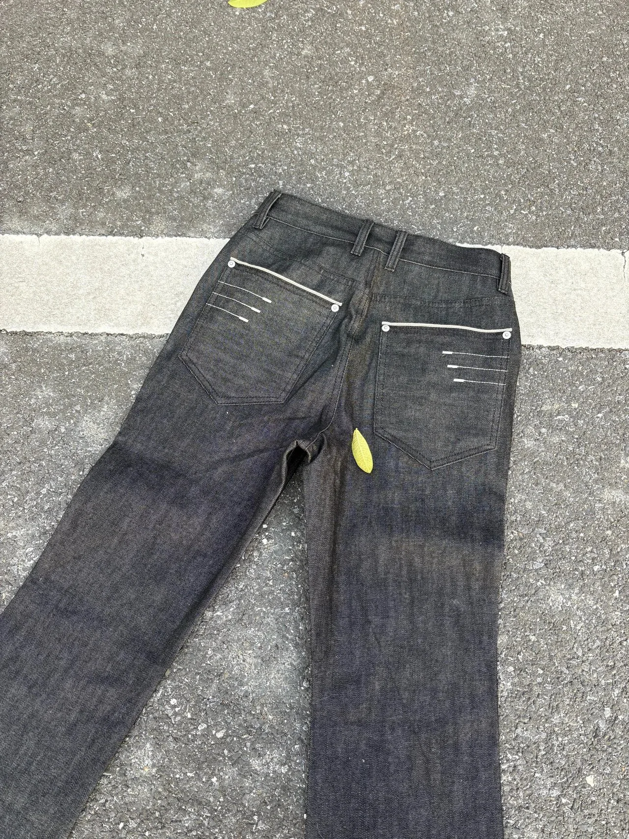 Jixuan American Red Ear Original Cow 13 Ounce Four Line Narrow Stitching Special Commute High Rise Versatile Commuter Jeans