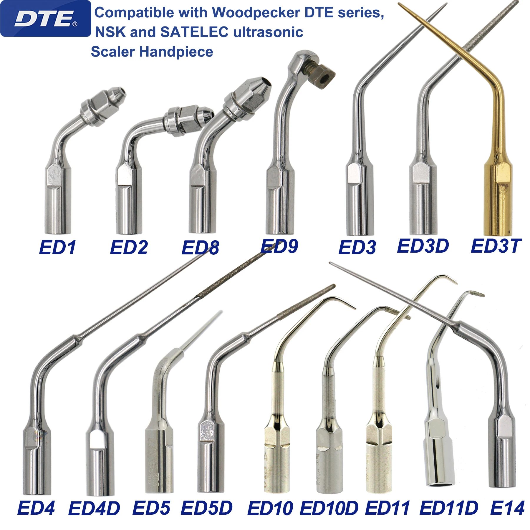 Woodpecker DTE Dental Ultrasonic Scaler Tips Scaling Endo Tip Dentistry Instruments Medical Accessories Fit EMS Satelec  NSK