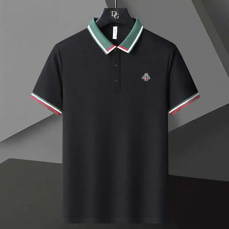

Korean Simple Slim Polo Short Sleeve Polo Shirt 2022 Summer Casual Streetwear Polo Shirt Color Contrast Camisa Masculina Polo