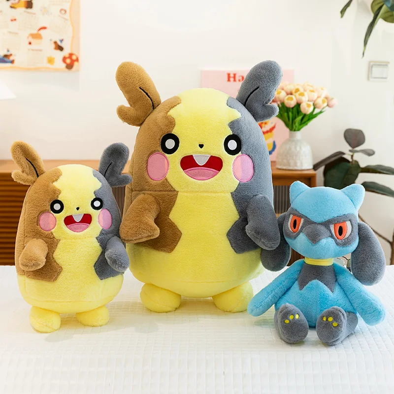 Peluche Morpeko Riolu 40/60cm, grande taille, jouet en peluche Pokemon, dessin animé, poupée câlin, oreiller, cadeaux de noël pour filles