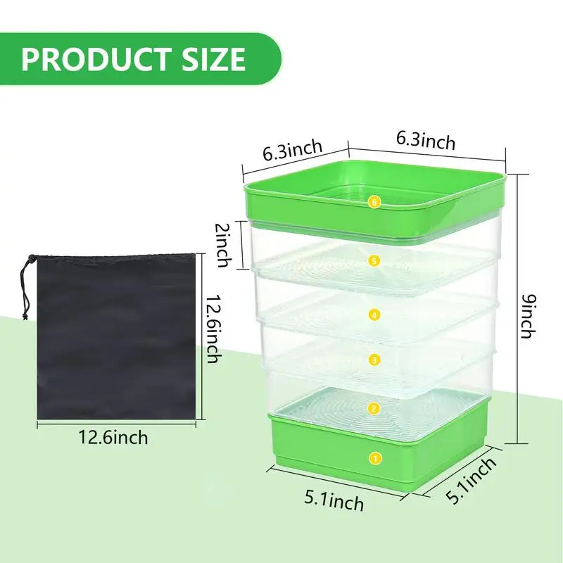 Tray Sprouter Sprouting Kit Bean Growth Germination Trays Wheatgrass Microgreens Growing Sprout Grower Container Sprouting Kit