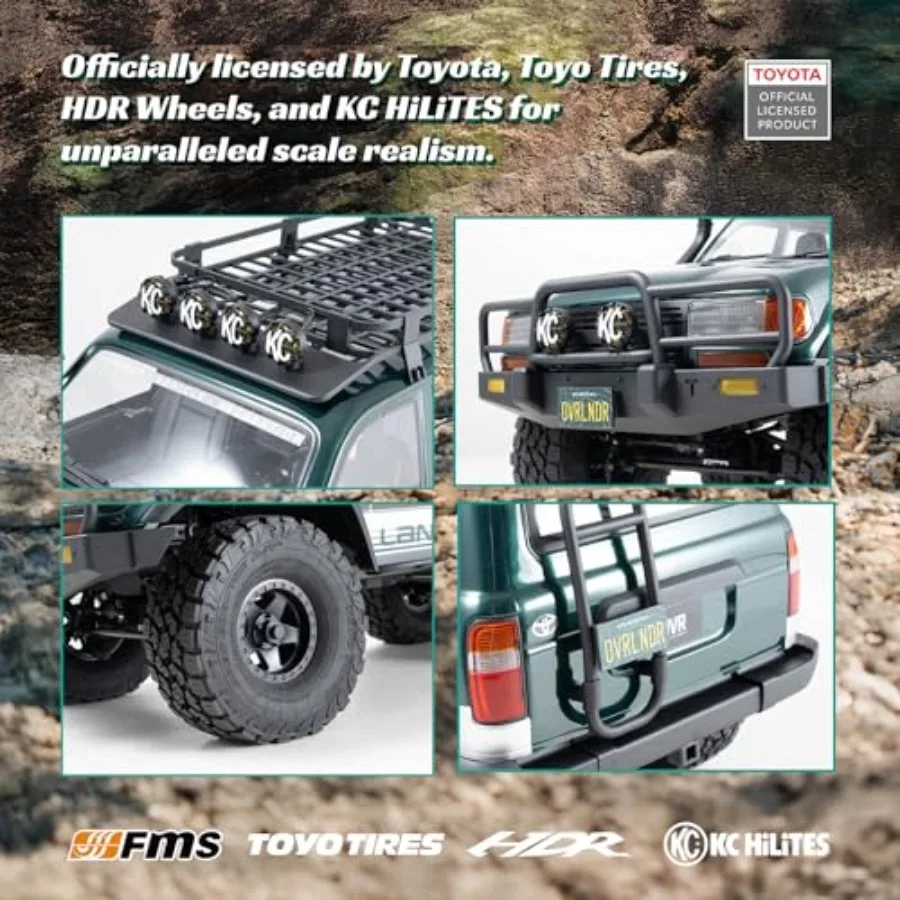 RC crawler for rock crawling, aluminum alloy chassis, black, high torque brushless motor with 2-speed transmission