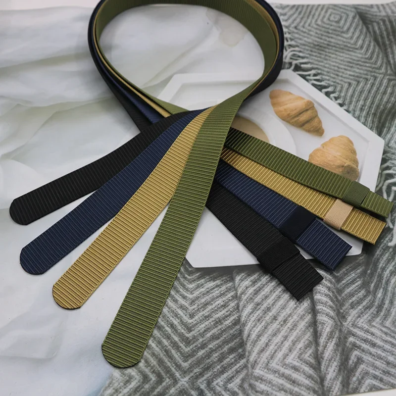 38mm Tank-Muster Nylon-Gürtel, 130-170cm Verlängerter Riemen, Langlebiger Casual Taillengürtel, Verstellbares Alltags-Outdoor-Accessoire – Detail 3