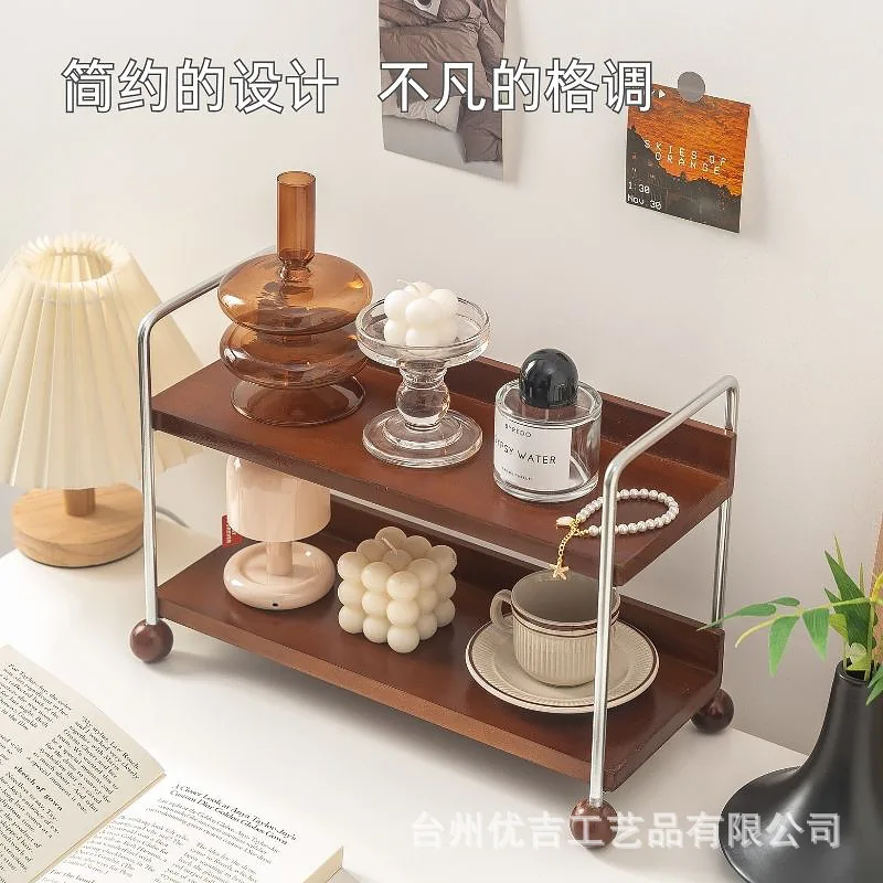 Coffee table, desktop storage box, multi-layer perfume, candle holder, water cup, coffee cup, bar, sundries sorting, rack, antiq