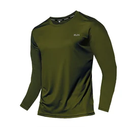 Camiseta de manga larga de seda de hielo para hombre, camiseta de secado rápido, transpirable, aire acondicionado, protección solar al aire libre, ropa exterior para correr, novedad de 2023