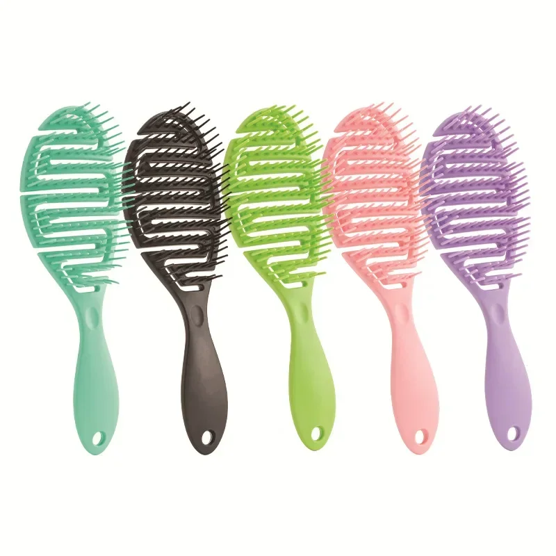 

New Anti-detangling Hair Brush Curly Hair Comb Brush Hollow Big Curved Scalp kids Massage Smooth Comb Teeth Brushes Combs