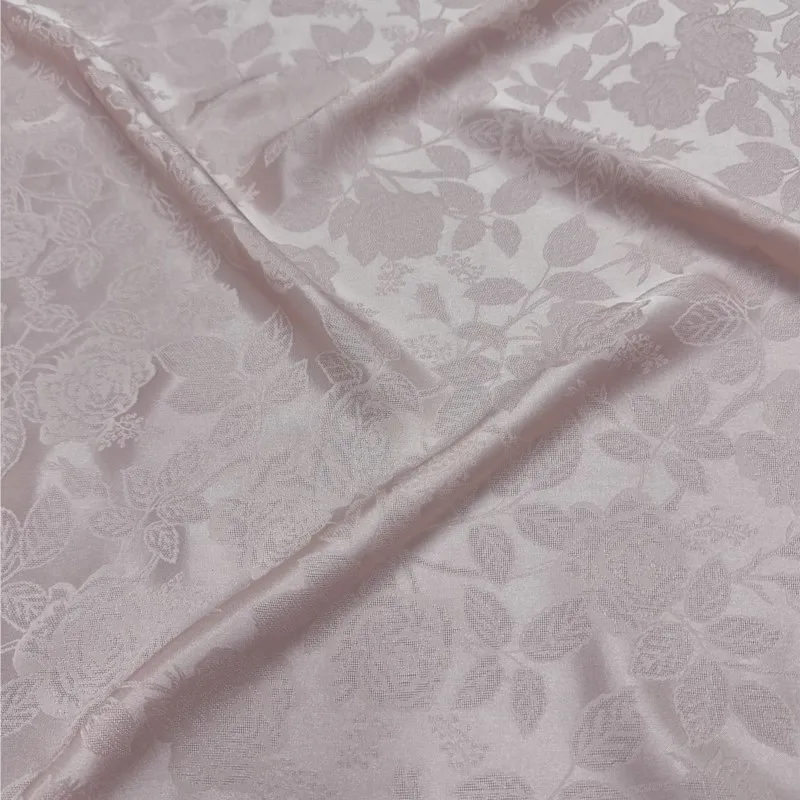 Nuovo abito camicia elegante in tessuto di seta con fiori traforati jacquard da 19 momme puro