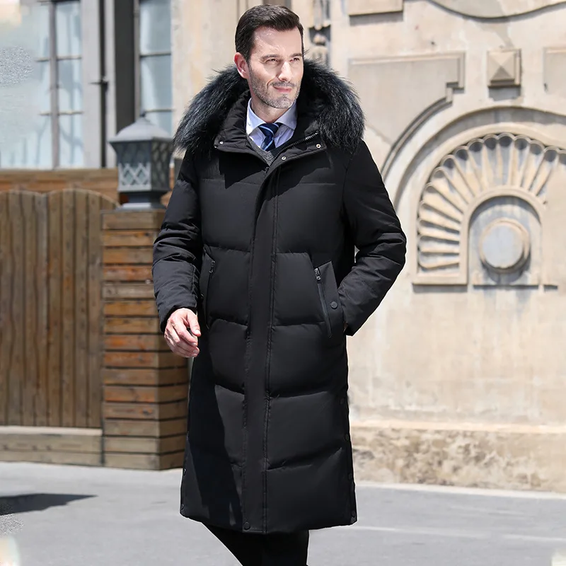 الرجال الشتاء سترات مبطنة سميكة رجل أسفل معاطف السترة سترات طويلة الحشو-30 شتاء دافئ الفراء مقنعين سترة منفوخة HXY297