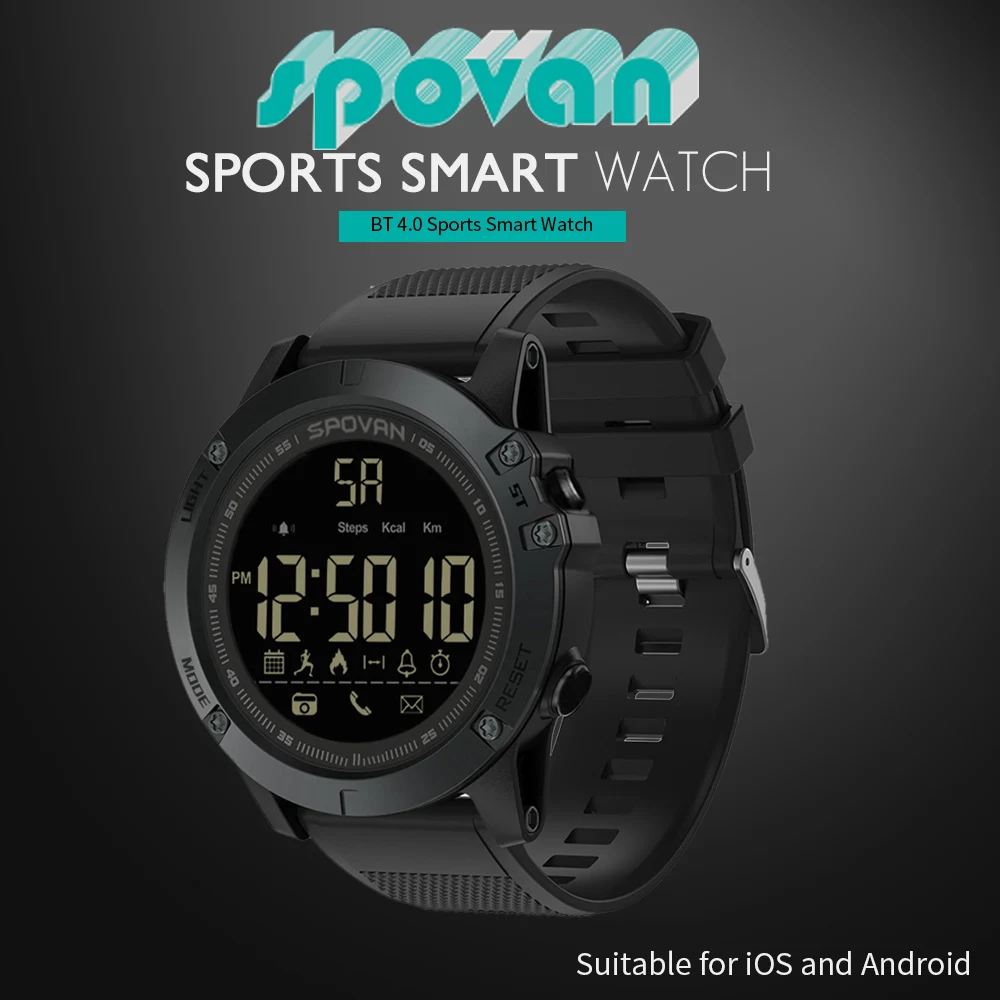 Smart Sport Watch with Pedometer Outdoor Digital SmartWatch for iOS/Android 50M Waterproof Fitness Equipment Bluetooth