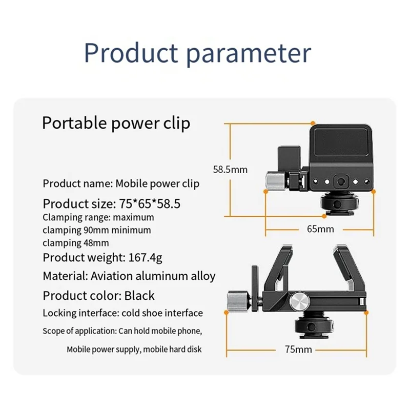 BTLIFE-SSD Holder Clamp For BMPCC 4K 6K PRO Camera For T5 T7 SSD With Cable Clamp Cold Shoe Mount For DSLR Camera Cage