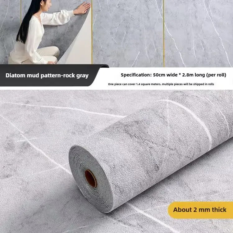 Linnen 3D-schuim zelfklevend PVC effen kleur verdikte waterdichte achtergrond muurrenovatie behang muurstickers woondecoratie