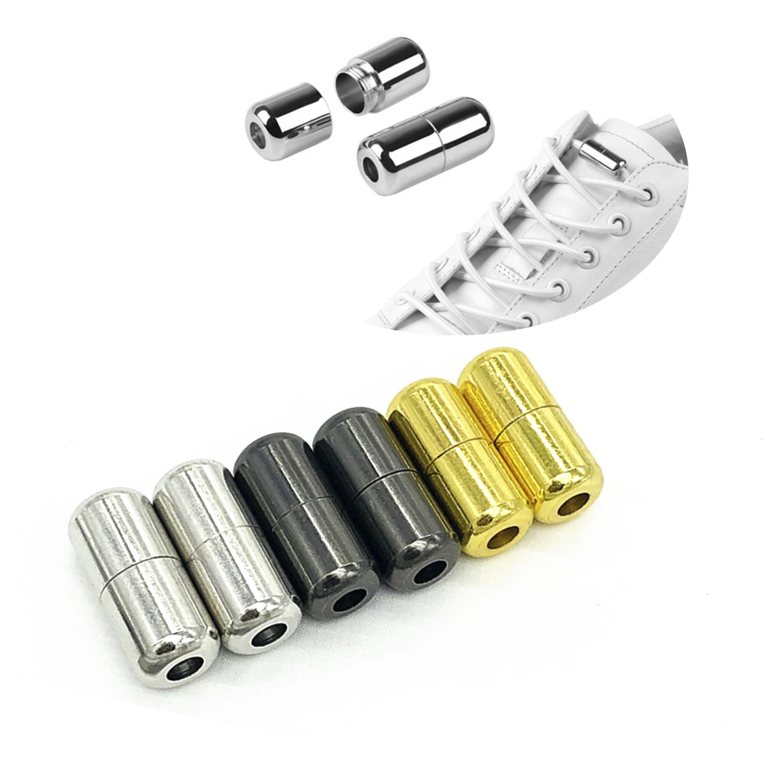 6pcs-12pcs Lazy Shoe Lace Buckle Metal Buckle No Need To Tie Shoelaces For DIY Personalized Shoelace Connection Buckle