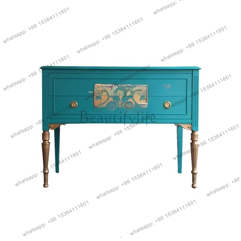 

French porch cabinet Solid wood living room entry wall foyer aisle decorative cabinet