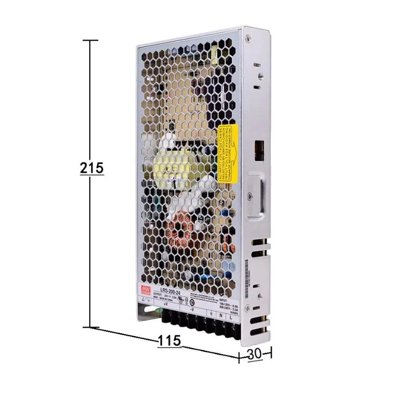 Imagem -02 - Fonte de Alimentação de Comutação Meanwell Lrs200 Saída Única 200w dc 3.3v 4.2v 5v 12v 15v 24v 36v 48v Mean Bem mw Lrs200