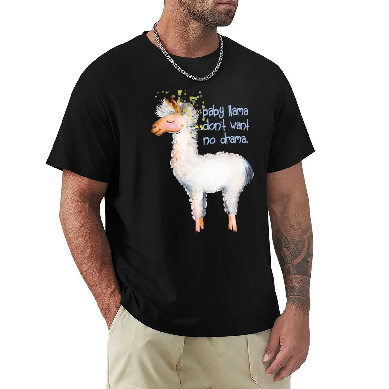 Baby llama dont want no drama T-Shirt man t shirts for men T-Shirt