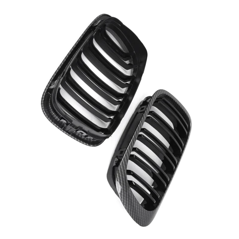 

-A25M Front Bumper Kidney Grill Replacement Spare Parts Dual Slat Grilles For BMW E46 1999-2006 3 Series 2Dr Carbon Fiber