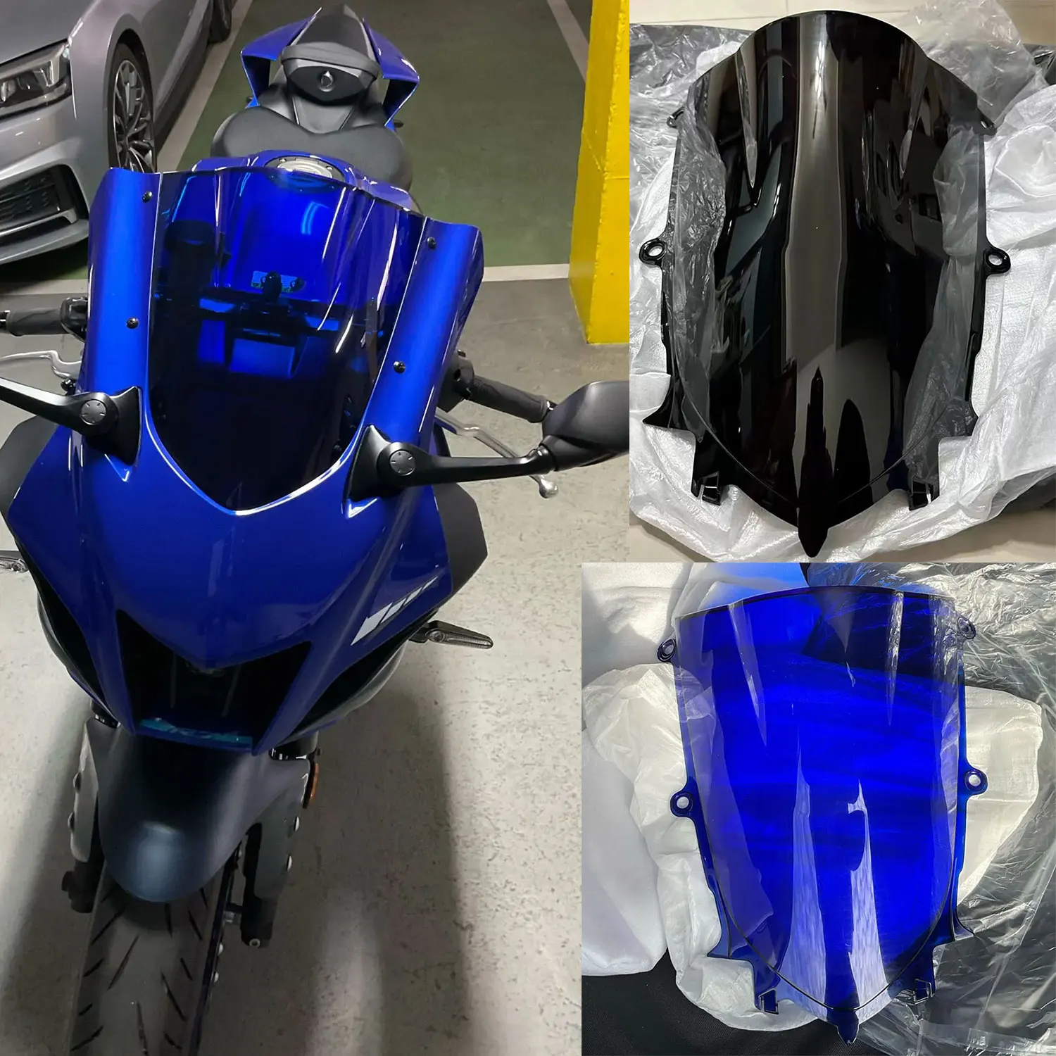 For Yamaha YZF-R6 R7 2017 2018 -2023 2024 YZFR7 YZF-R7 R6 Motorcycle Double Bubble Windscreen Screen Wind Deflectors Windshield