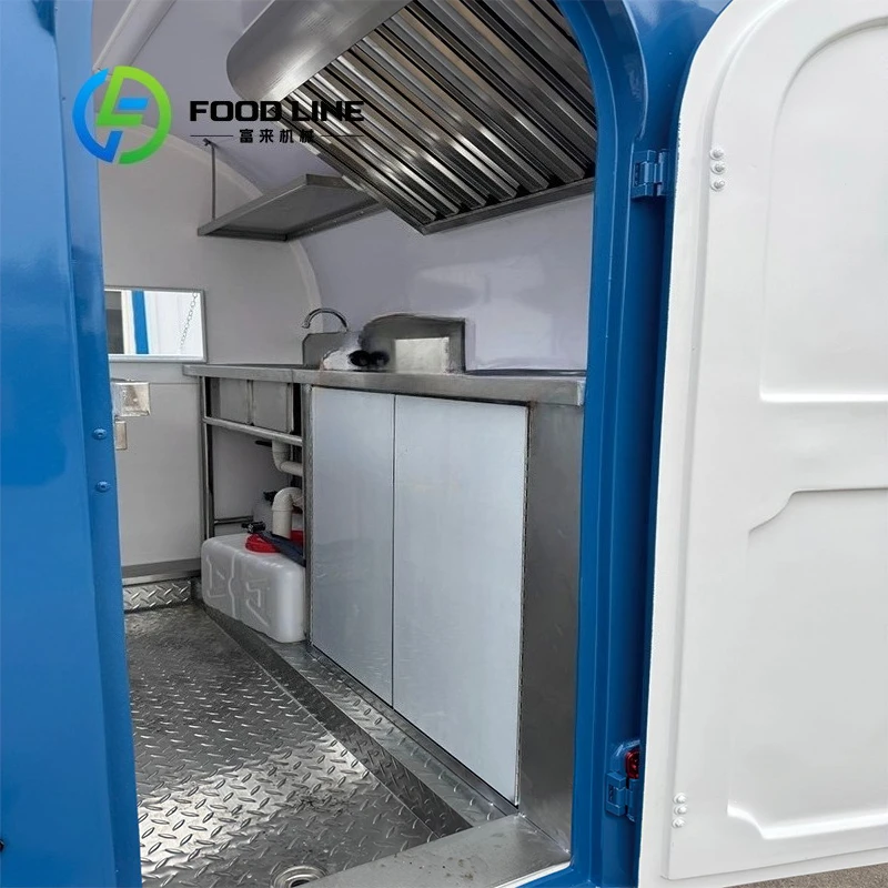 الأزرق الألياف الزجاجية امتياز الغذاء شاحنة مقطورة المظلة مروحة العادم للوجبات السريعة شواء الآيس كريم بيع مخصص #3