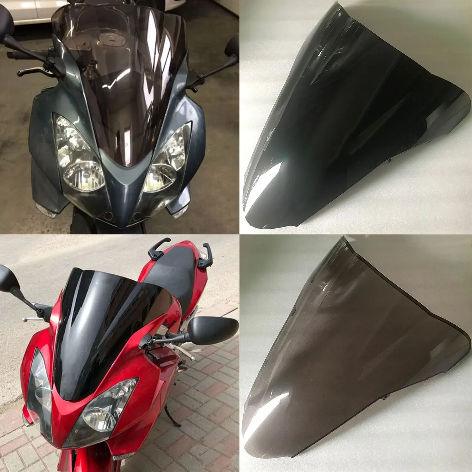

Для Honda VFR800 2002 2003 - 2010 2011 2012 VFR 800 ветровое стекло мотоцикла двойные пузырьки ветрового стекла передние ветровые дефлекторы
