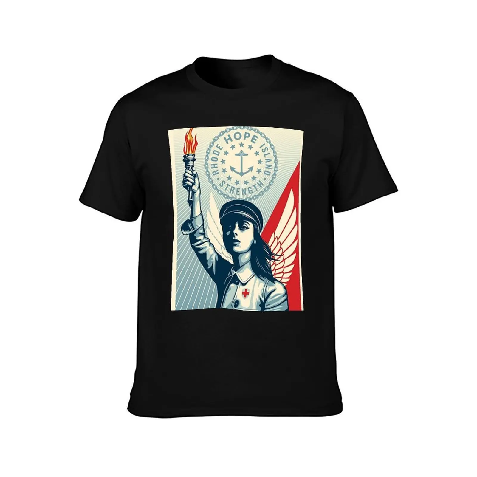 Shepard Fairey island T-Shirt, Summer Casual Cotton Tee, Oversized Streetwear Tops, Vintage Graphic Print, Unisex Men Women