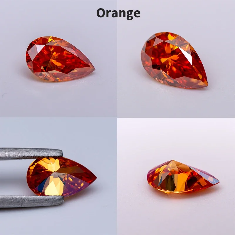 Hochwertige Moissanit-Edelsteinperlen, Birnenform, VVS1, in verschiedenen Farben, für die Herstellung von Schmuck und Ohrringen, inklusive Zertifikat. – Detail 9